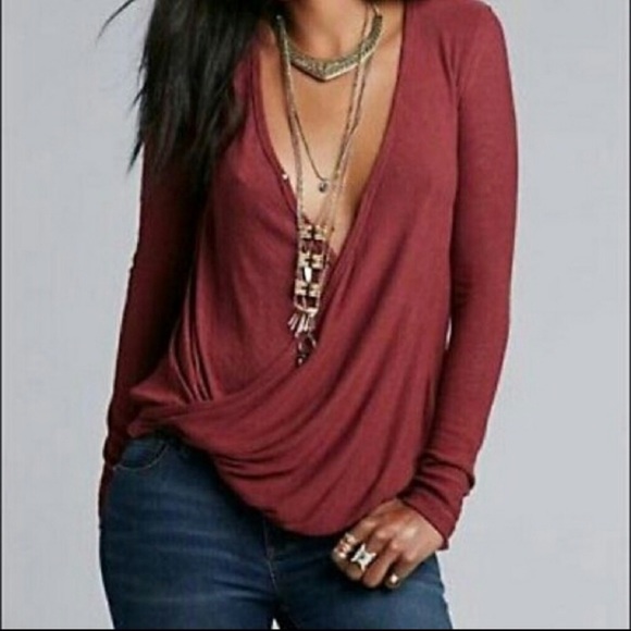 Free People Tops - Free people cross front long sleeve top